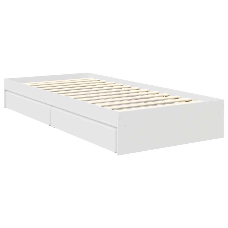 Casa si Gradina - Mobilier - Paturi si accesorii - Paturi - Pat cu storage cu headboard Alb 90 x 200 cm Lemn compozit - Infinity.ro