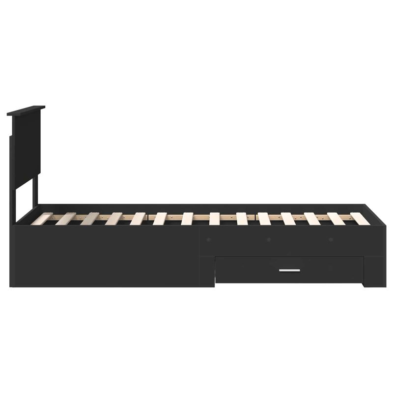 Casa si Gradina - Mobilier - Paturi si accesorii - Paturi - Cadru de pat Negru si argintiu 75 x 190 cm Lemn compozit - Infinity.ro
