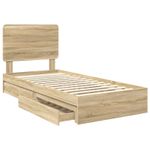 Casa si Gradina - Mobilier - Paturi si accesorii - Paturi - Pat cu storage Stejar Sonoma 100 x 200 cm Lemn compozit - Infinity.ro