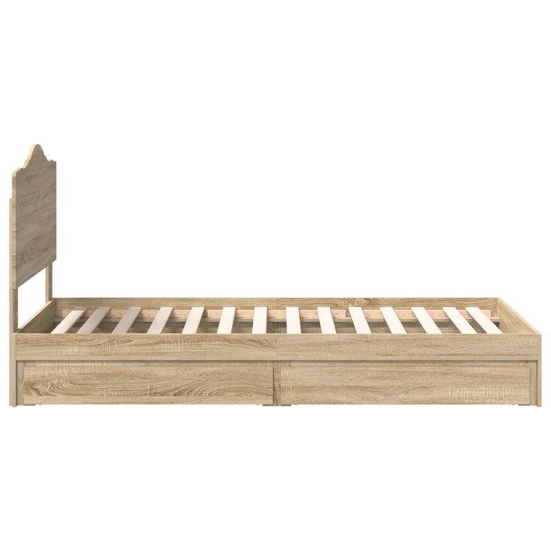 Casa si Gradina - Mobilier - Paturi si accesorii - Paturi - Pat cu storage Stejar Sonoma 100 x 200 cm Lemn compozit - Infinity.ro