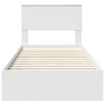 Casa si Gradina - Mobilier - Paturi si accesorii - Paturi - Pat cu storage cu headboard Alb 90 x 200 cm Lemn compozit - Infinity.ro