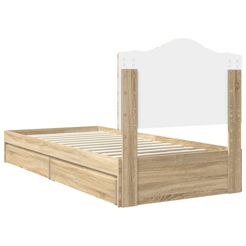 Casa si Gradina - Mobilier - Paturi si accesorii - Paturi - Pat cu storage Stejar Sonoma 100 x 200 cm Lemn compozit - Infinity.ro