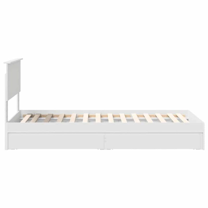 Casa si Gradina - Mobilier - Paturi si accesorii - Paturi - Pat cu storage cu headboard Alb 90 x 200 cm Lemn compozit - Infinity.ro