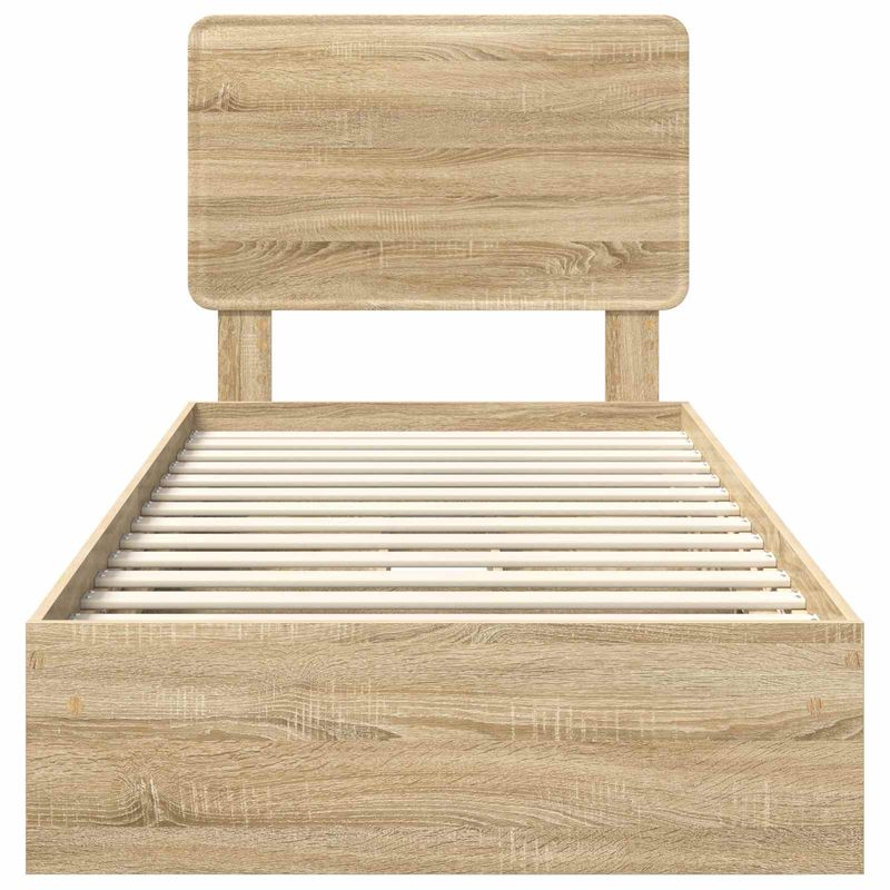Casa si Gradina - Mobilier - Paturi si accesorii - Paturi - Pat cu storage Stejar Sonoma 100 x 200 cm Lemn compozit - Infinity.ro