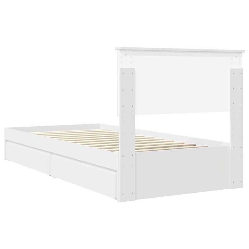 Casa si Gradina - Mobilier - Paturi si accesorii - Paturi - Pat cu storage cu headboard Alb 90 x 200 cm Lemn compozit - Infinity.ro