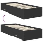 Casa si Gradina - Mobilier - Paturi si accesorii - Paturi - Cadru de pat Negru si argintiu 75 x 190 cm Lemn compozit - Infinity.ro