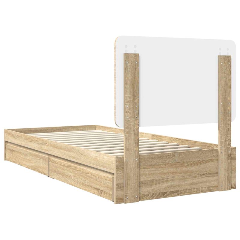 Casa si Gradina - Mobilier - Paturi si accesorii - Paturi - Pat cu storage Stejar Sonoma 100 x 200 cm Lemn compozit - Infinity.ro