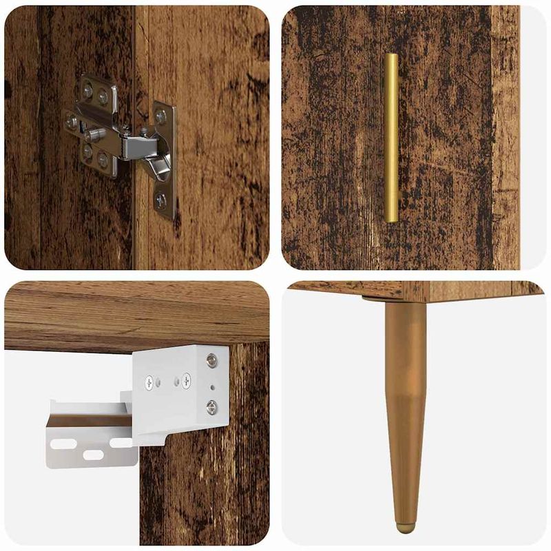 Casa si Gradina - Mobilier - Comode si corpuri - Comode - Bufet 2 pcs Lemn Vechi Sticla - Infinity.ro