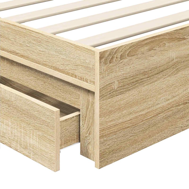 Casa si Gradina - Mobilier - Paturi si accesorii - Paturi - Pat cu storage Stejar Sonoma 100 x 200 cm Lemn compozit - Infinity.ro