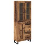 Casa si Gradina - Mobilier - Comode si corpuri - Comode - Bufet cu sertar 2 pcs Lemn Vechi Lemn Stratificat si Sticla - Infinity.ro