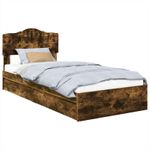 Casa si Gradina - Mobilier - Paturi si accesorii - Paturi - Pat cu storage Stejar fumuriu 100 x 200 cm Lemn compozit - Infinity.ro
