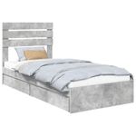 Casa si Gradina - Mobilier - Paturi si accesorii - Paturi - Pat cu storage Gri din beton 75 x 190 cm Lemn compozit - Infinity.ro