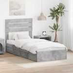 Casa si Gradina - Mobilier - Paturi si accesorii - Paturi - Pat cu storage Gri din beton 75 x 190 cm Lemn compozit - Infinity.ro