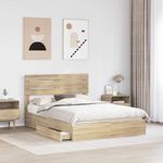 Casa si Gradina - Mobilier - Paturi si accesorii - Paturi - Pat cu storage Stejar Sonoma 150 x 200 cm Lemn compozit - Infinity.ro