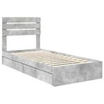 Casa si Gradina - Mobilier - Paturi si accesorii - Paturi - Pat cu storage Gri din beton 75 x 190 cm Lemn compozit - Infinity.ro