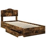 Casa si Gradina - Mobilier - Paturi si accesorii - Paturi - Pat cu storage Stejar fumuriu 100 x 200 cm Lemn compozit - Infinity.ro