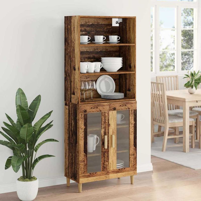 Casa si Gradina - Mobilier - Comode si corpuri - Corpuri bucatarie - Bufet Lemn Vechi 69,5 x 32,5 x 180 cm Lemn compozit - Infinity.ro