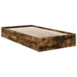 Casa si Gradina - Mobilier - Paturi si accesorii - Paturi - Pat cu storage Stejar fumuriu 100 x 200 cm Lemn compozit - Infinity.ro