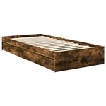 Casa si Gradina - Mobilier - Paturi si accesorii - Paturi - Pat cu storage Gri din beton 75 x 190 cm Lemn compozit - Infinity.ro