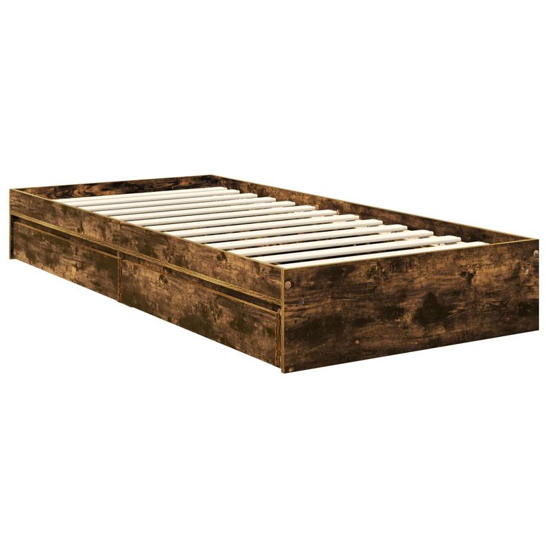 Casa si Gradina - Mobilier - Paturi si accesorii - Paturi - Pat cu storage Gri din beton 75 x 190 cm Lemn compozit - Infinity.ro