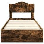Casa si Gradina - Mobilier - Paturi si accesorii - Paturi - Pat cu storage Stejar fumuriu 100 x 200 cm Lemn compozit - Infinity.ro