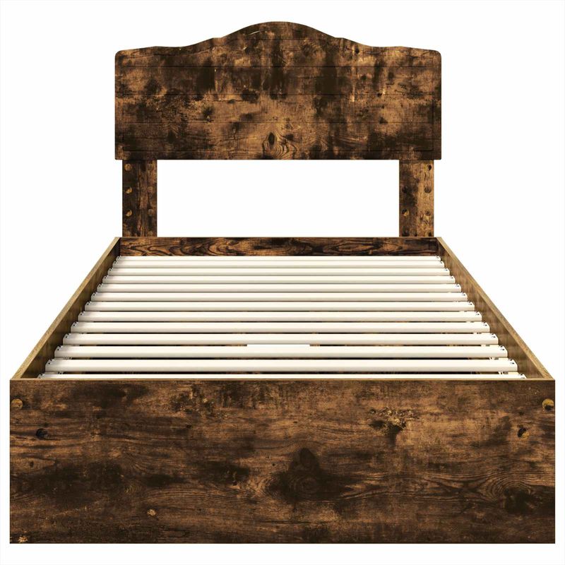 Casa si Gradina - Mobilier - Paturi si accesorii - Paturi - Pat cu storage Stejar fumuriu 100 x 200 cm Lemn compozit - Infinity.ro
