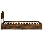 Casa si Gradina - Mobilier - Paturi si accesorii - Paturi - Pat cu storage Stejar fumuriu 100 x 200 cm Lemn compozit - Infinity.ro