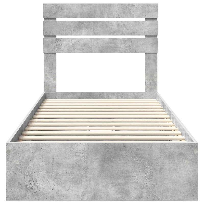 Casa si Gradina - Mobilier - Paturi si accesorii - Paturi - Pat cu storage Gri din beton 75 x 190 cm Lemn compozit - Infinity.ro
