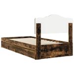 Casa si Gradina - Mobilier - Paturi si accesorii - Paturi - Pat cu storage Stejar fumuriu 100 x 200 cm Lemn compozit - Infinity.ro