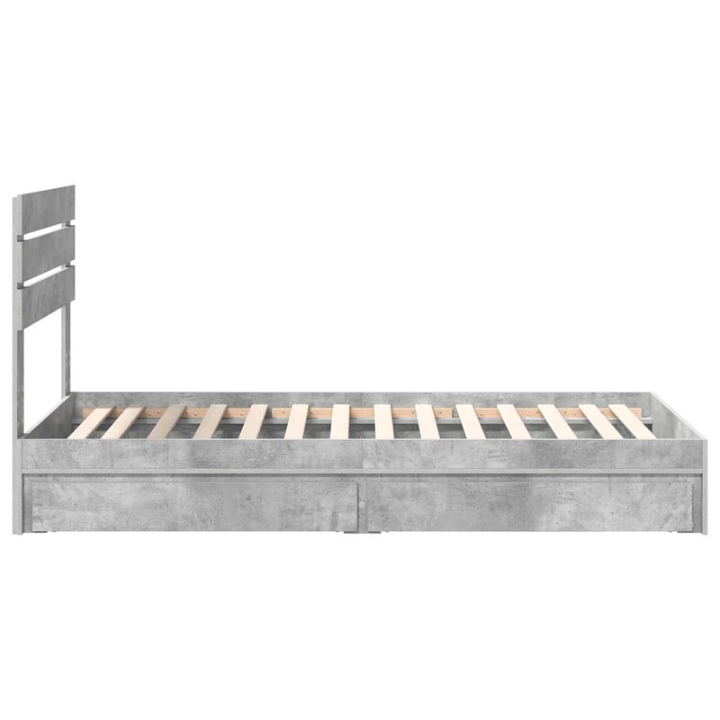 Casa si Gradina - Mobilier - Paturi si accesorii - Paturi - Pat cu storage Gri din beton 75 x 190 cm Lemn compozit - Infinity.ro