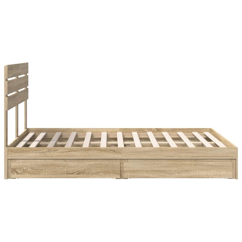Casa si Gradina - Mobilier - Paturi si accesorii - Paturi - Pat cu storage Stejar Sonoma 150 x 200 cm Lemn compozit - Infinity.ro