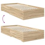 Casa si Gradina - Mobilier - Paturi si accesorii - Paturi - Cadru de pat cu sertar Stejar Sonoma 75 x 190 cm Lemn compozit - Infinity.ro
