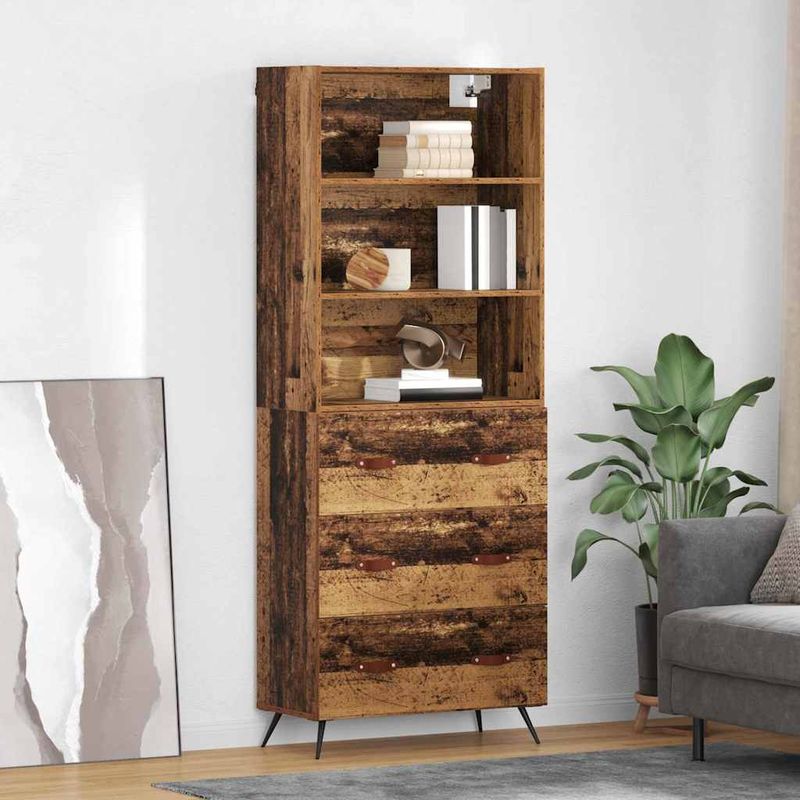 Casa si Gradina - Mobilier - Comode si corpuri - Corpuri bucatarie - Bufet cu sertar Lemn Vechi 69,5 x 34 x 180 cm Lemn compozit - Infinity.ro