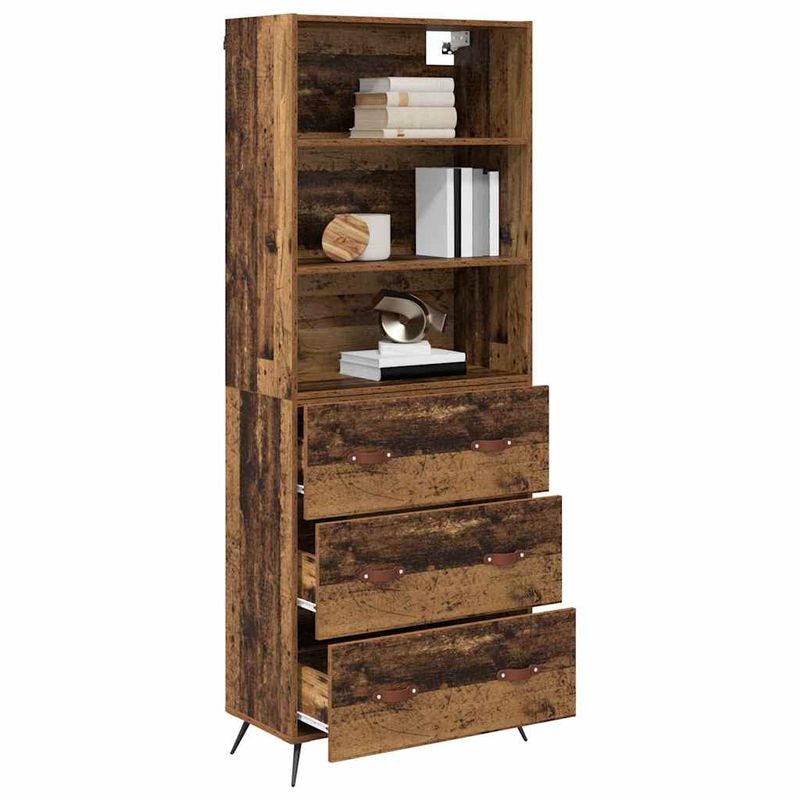Casa si Gradina - Mobilier - Comode si corpuri - Corpuri bucatarie - Bufet cu sertar Lemn Vechi 69,5 x 34 x 180 cm Lemn compozit - Infinity.ro