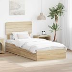 Casa si Gradina - Mobilier - Paturi si accesorii - Paturi - Pat cu storage Stejar Sonoma 90 x 200 cm Lemn compozit - Infinity.ro