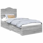 Casa si Gradina - Mobilier - Paturi si accesorii - Paturi - Cadru de pat cu headboard Gri Sonoma 75 x 190 cm Lemn compozit - Infinity.ro