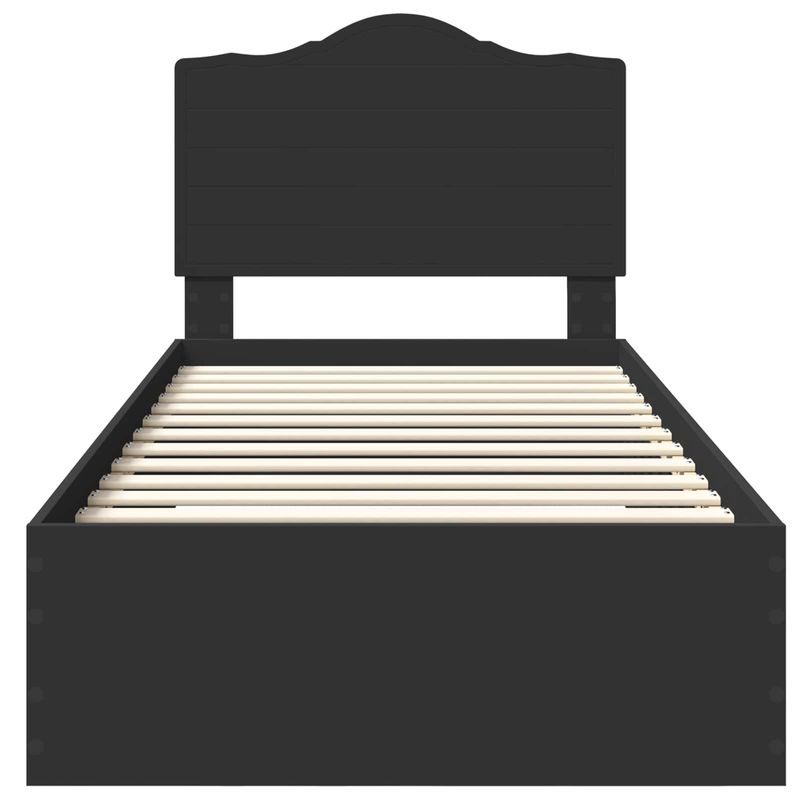 Casa si Gradina - Mobilier - Paturi si accesorii - Paturi - Cadru de pat cu headboard Negru 100 x 200 cm Lemn compozit - Infinity.ro