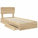 Casa si Gradina - Mobilier - Paturi si accesorii - Paturi - Pat cu storage Stejar Sonoma 90 x 200 cm Lemn compozit - Infinity.ro