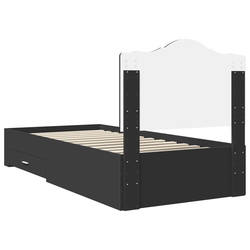 Casa si Gradina - Mobilier - Paturi si accesorii - Paturi - Cadru de pat cu headboard Negru 100 x 200 cm Lemn compozit - Infinity.ro
