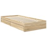 Casa si Gradina - Mobilier - Paturi si accesorii - Paturi - Pat cu storage Stejar Sonoma 90 x 200 cm Lemn compozit - Infinity.ro