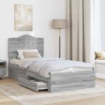 Casa si Gradina - Mobilier - Paturi si accesorii - Paturi - Cadru de pat cu headboard Gri Sonoma 75 x 190 cm Lemn compozit - Infinity.ro