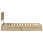 Casa si Gradina - Mobilier - Paturi si accesorii - Paturi - Pat cu storage Stejar Sonoma 90 x 200 cm Lemn compozit - Infinity.ro
