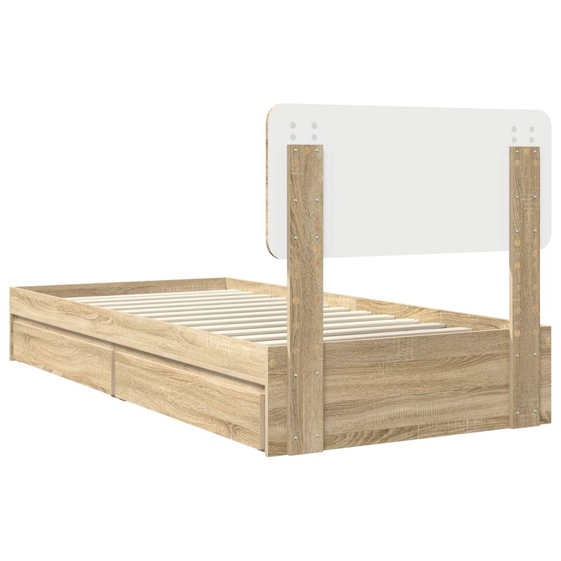 Casa si Gradina - Mobilier - Paturi si accesorii - Paturi - Pat cu storage Stejar Sonoma 90 x 200 cm Lemn compozit - Infinity.ro