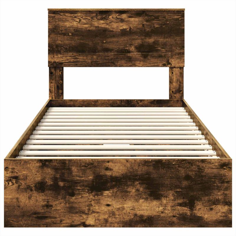 Casa si Gradina - Mobilier - Paturi si accesorii - Paturi - Pat cu storage Stejar fumuriu 90 x 190 cm Lemn compozit - Infinity.ro