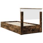 Casa si Gradina - Mobilier - Paturi si accesorii - Paturi - Pat cu storage Stejar fumuriu 90 x 190 cm Lemn compozit - Infinity.ro