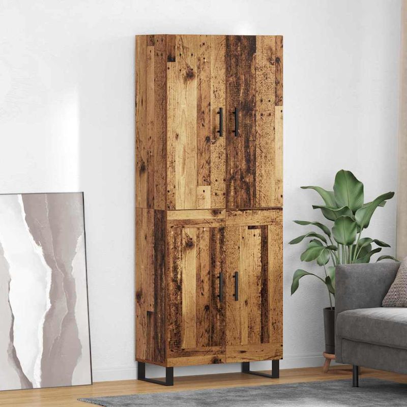 Casa si Gradina - Mobilier - Comode si corpuri - Comode - Bufet 2 pcs Lemn Vechi Lemn Stratificat si Sticla - Infinity.ro