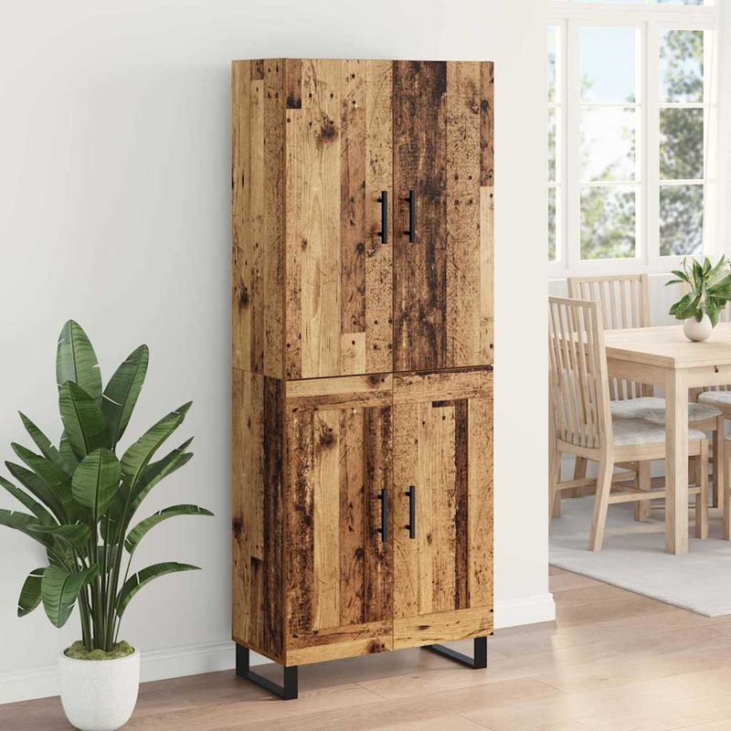 Casa si Gradina - Mobilier - Comode si corpuri - Comode - Bufet 2 pcs Lemn Vechi Lemn Stratificat si Sticla - Infinity.ro