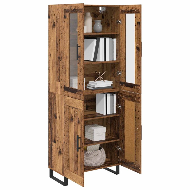 Casa si Gradina - Mobilier - Comode si corpuri - Comode - Bufet 2 pcs Lemn Vechi Lemn Stratificat si Sticla - Infinity.ro