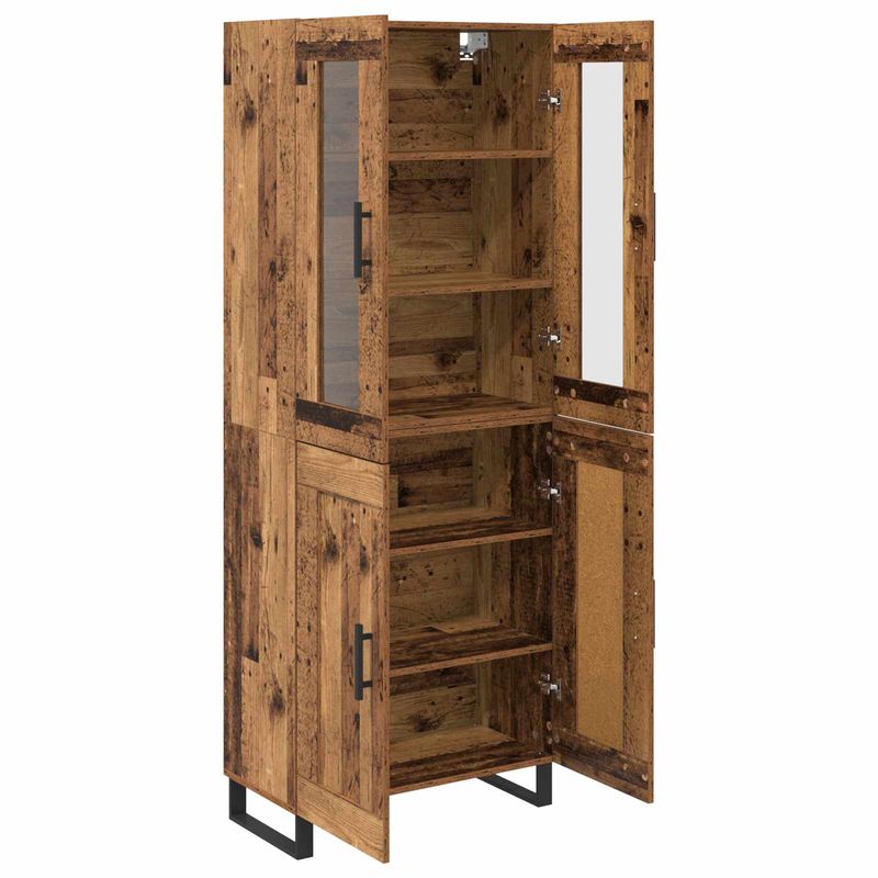 Casa si Gradina - Mobilier - Comode si corpuri - Comode - Bufet 2 pcs Lemn Vechi Lemn Stratificat si Sticla - Infinity.ro
