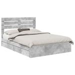 Casa si Gradina - Mobilier - Paturi si accesorii - Paturi - Pat cu storage Gri din beton 150 x 200 cm Lemn compozit - Infinity.ro